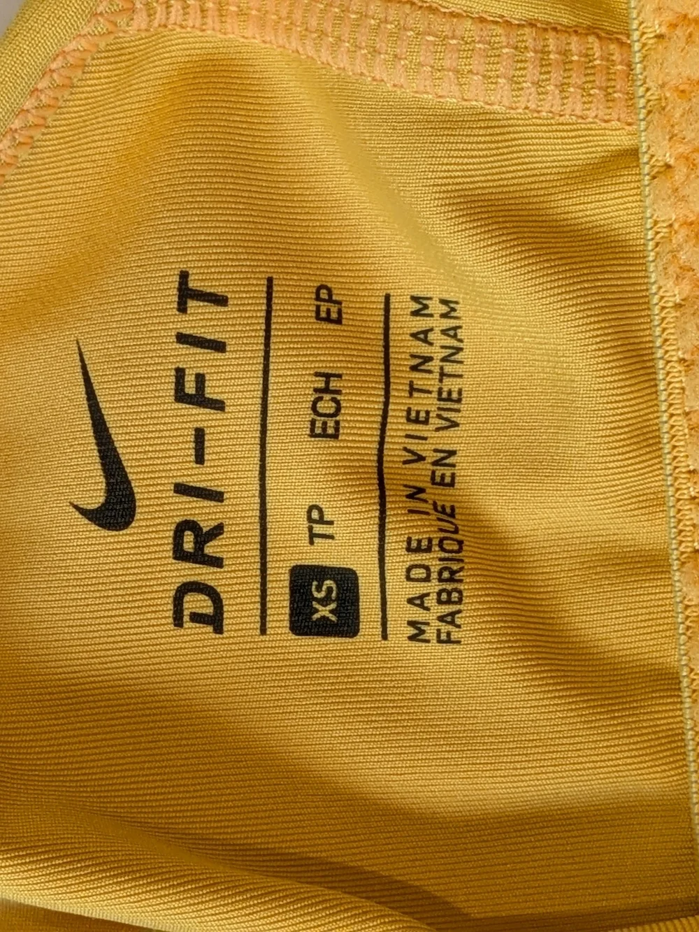 Nike Yellow Racerback Sports Bra